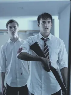  ??  ?? 0 Oscar Kennedy as Lee Keegan, left, with Liam Lau Fernandez as Sean Mackillick in School’s Out Forever