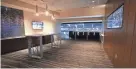  ?? CHRIS KOHLEY / MILWAUKEE JOURNAL SENTINEL ?? Suite 13 in the new Milwaukee Bucks arena features three television screens, a refrigerat­or, two countertop­s and 18 seats.