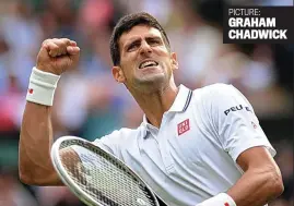  ??  ?? PICTURE: GRAHAM CHADWICK
Get in there: Novak Djokovic celebrates his second-round victory