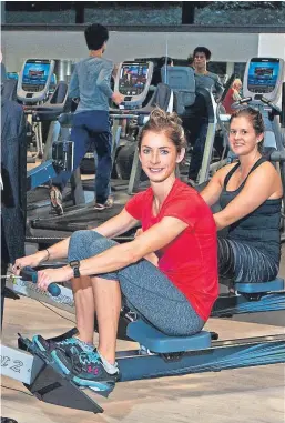  ??  ?? Eve and team-mate Vicky Adams using the facilities at the sports complex at Stirling University.