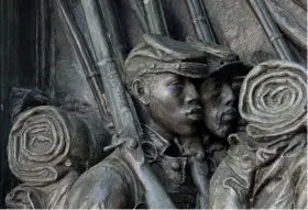  ??  ?? 5. Black soldiers of the 54th Massachuse­tts Regiment (detail of the Robert Gould Shaw Memorial; see Fig. 3)