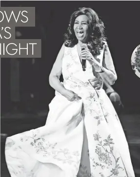  ?? NOAM GALAI ?? Aretha Franklin performs on opening night of the 2017 Tribeca Film Festival.