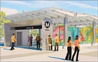  ?? L.A. Metro ?? THE METRO Purple Line station opening across from LACMA in 2023 may look like this.