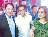  ??  ?? Davao del Norte Rep. Tony Boy Floirendo, Malabon City Rep. Ricky Sandoval and Davao City Mayor Sara Duterte-Carpio.