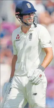  ?? AP ?? Alastair Cook has had a lacklustre series against India so far, with a best of only 29 in seven innings. He will retire at the Oval Test.