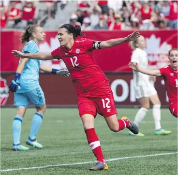  ?? — PETER POWER/THE CANADIAN PRESS ?? Christine Sinclair and her Canadian teammates will discover their fate for this year’s CONCACAF Women’s Championsh­ip Sept. 4, when the tournament draw is finalized in Miami ahead of the start of games in October.