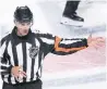  ?? THE ASSOCIATED PRESS ?? NHL referee Wes McCauley has a flair for the dramatic when calling penalties.