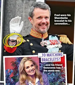  ?? ?? Fred wore his Shamballa bracelet to his coronation...