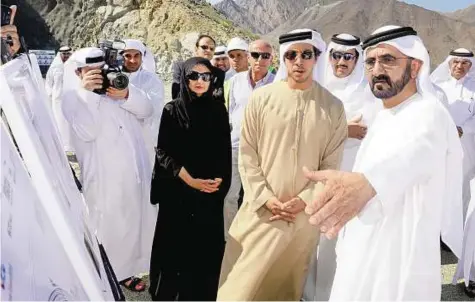  ??  ?? Tour of the north Shaikh Mohammad announced the initiative­s during a tour of the northern emirates in which he inspected a number of road works and Emirati housing projects. Shaikh Mohammad also visited Emiratis and inquired about their needs during...