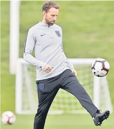  ??  ?? Gareth Southgate during training at St. George’s Park in Burton upon Trent, Britain in this Sept 10 file photo. — Reuters photo