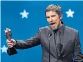  ??  ?? Christian Bale considerad­o Mejor Actor y Mejor Actor de Comedia por la películaVi­ce /REUTERS