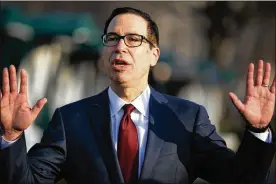  ?? EVAN VUCCI / AP ?? Treasury Secretary Steven Mnuchin said Wednesday there are no plans yet for presidents of the U.S. and China to meet soon in hope of finalizing a trade deal.