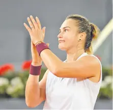  ??  ?? La bielorrusa Aryna Sabalenka jugará la final en España (AFP).