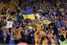  ?? Photograph: Azael Rodríguez/Getty Images ?? Fans of Tigres Femenil cheer their team during the recent Apertura final against América.