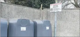  ?? ?? The bottle bank bins which are currently out of operation in Kilworth.