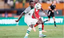  ?? — AFP photo ?? Nigeria’s forward Moses Simon controls the ball during the Africa Cup of Nations (CAN) 2024 group A football match between Guinea-Bissau and Nigeria at the Felix Houphouet-Boigny Stadium in Abidjan.