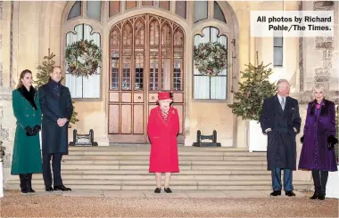  ?? All photos by Richard
Pohle/The Times. ?? The Duke and Duchess of Cambridge with the Queen, Prince of Wales and Duchess of Cornwall.