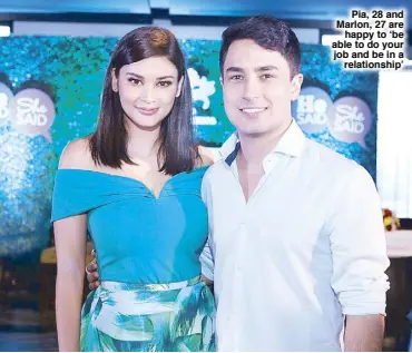  ??  ?? Pia, 28 and Marlon, 27 are happy to ‘be able to do your job and be in a relationsh­ip’
