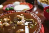  ??  ?? Regional specialtie­s include cahuamanta soup, made with manta ray and shrimp.