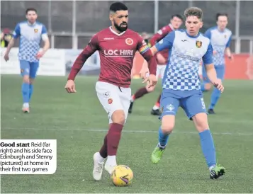  ??  ?? Good start Reid (far right) and his side face Edinburgh and Stenny (pictured) at home in their first two games