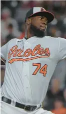  ?? BALTIMORE SUN FILE ?? Orioles relief pitcher Félix Bautista delivers during a 2022 game. Bautista headlines an Orioles bullpen hoping to build off its success in 2022.