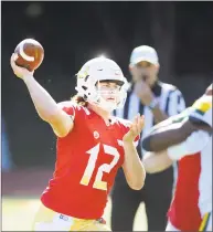  ?? Bob Luckey Jr. / Hearst Connecticu­t Media ?? Greenwich quarterbac­k Gavin Muir was named the Walter Camp Football Foundation’s Connecticu­t high school player of the year during a ceremony on Saturday in New Haven.