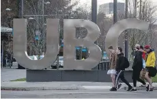  ?? DARRYL DYCK/CANADIAN PRESS ?? UBC is among the most internatio­nal academic institutio­ns in the world, a Times Higher Education report says.