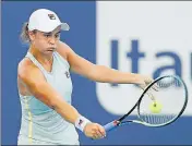  ??  ?? Top-ranked Ashleigh Barty beat Elina Svitolina 6-3, 6-3 to set up a final with Bianca Andreescu at the Miami Open on Saturday.