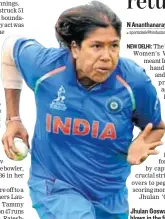  ?? AP ?? Jhulan Goswami struck vital blows in the final.