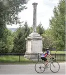  ?? RICH HEIN/ SUN- TIMES ?? A Roman column monument given to the city of Chicago by Benito Mussolini.