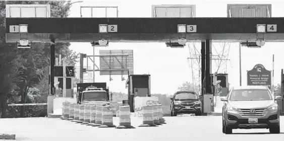  ?? MATT BUTTON/BALTIMORE SUN MEDIA ?? The Maryland Transporta­tion Authority has sent warnings to drivers speeding at tolls since 2014 but has never suspended an E-ZPass account for speeding violations, an official said.