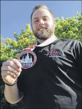  ?? JOEY SMITH/TRURO DAILY NEWS ?? Truro’s PJ Moore won a silver medal at the 2018 World Ball Hockey Federation championsh­ip last week in Moscow.