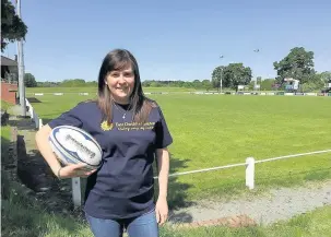  ??  ?? ●● Jessica Ruth, events manager at East Cheshire Hospice, at Macclesfie­ld Rugby Club