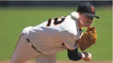  ?? D. Ross Cameron / Special to The Chronicle 2020 ?? Logan Webb is part of the Giants’ future, but he would like to have an impact now. The rotation might be set without him.