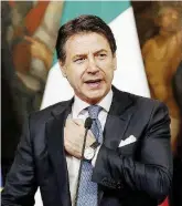  ?? Ansa ?? Da Matera Ieri il presidente Giuseppe Conte era all’inaugurazi­one della Capitale europea della Cultura