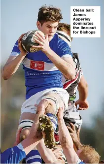  ??  ?? Clean ball: James Apperley dominates the line-out for Bishops