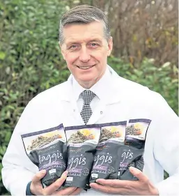  ?? Picture: Perthshire Picture Agency. ?? Perthshire butcher Simon Howie with some of his haggis range.