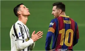  ?? Composite: Getty Images ?? Cristiano Ronaldo’s base salary of £28m a year is greater than the sum of the next four highest-paid players at Juventus. Lionel Messi earns even more and he can almost quadruple it with with bonuses.