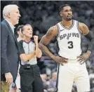  ?? FOTO: EFE ?? Brandon Paul, con Popovich