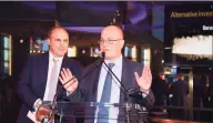  ?? Dave Kotinsky / TNS ?? Point72 Asset Management and Gala Chair Steven Cohen speaks on stage of the Lincoln Center Alternativ­e Investment Gala at The Rainbow Room on April 10, 2019 in New York City.