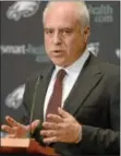  ?? DIGITAL FIRST MEDIA FILE ?? Eagles owner Jeffrey Lurie set about seemingly defending his football folks at a dinner-hour press conference Thursday.