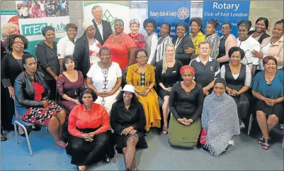  ?? Picture: ARETHA LINDEN ?? ALL BENEFICIAR­IES: In an attempt to do their bit to improve early childhood developmen­t, the Rotary Foundation, various NGOs including Itec and the Fort Hare University yesterday launched project Sinako which will see 25 ECD practition­ers get the...
