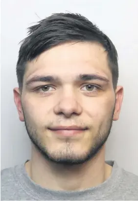  ??  ?? Corey Nightingal­e, of George Street, Llanelli, pleaded guilty to burglary and possession of a bladed article and was sentenced to 13 months in prison