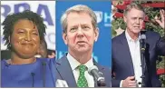  ?? The Atlanta Journal-Constituti­on ?? Stacey Abrams, Brian Kemp and David Perdue