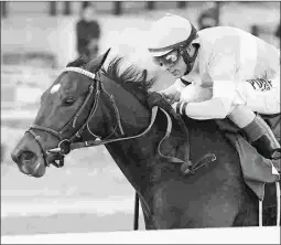  ?? JOE LABOZZETTA/NYRA ?? Mind Control earned an 88 Beyer Figure in the Jerome Stakes.