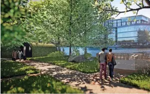  ?? ?? Glamping pods will be created around the lake at the NEC campus