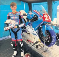  ??  ?? Talented kid Ross Maguire at Knockhill with his Moto 3 race bike