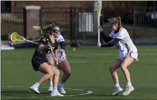  ?? COURTESY OF STEVENS INSTITUTE OF TECHNOLOGY ATHLETICS ?? Josie Cook, right, was a Second Team All-MAC defender for Stevens women’s lacrosse this season.