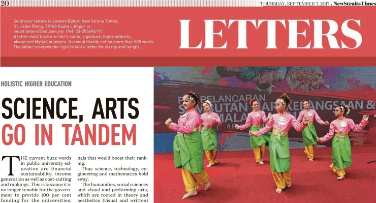  ?? NST FILEPIC ?? A pre-Merdeka zapin competitio­n in Kuala Lumpur. We need to view the arts and sciences as a matrix of knowledge transposit­ion that would develop an analytical and explorativ­e mind.