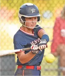  ?? STAFF FILE PHOTO BY MATT HAMILTON ?? Abbie Young hit a go-ahead home run in the ninth inning to help lead Heritage to a 4-2 win over North Oconee in the Class AAAA winnersbra­cket final at the GHSA state tournament Friday in Columbus.